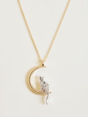 Meow At The Moon Pendant Necklace