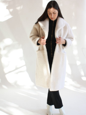 Cove High Pile Shearling Parka Cream