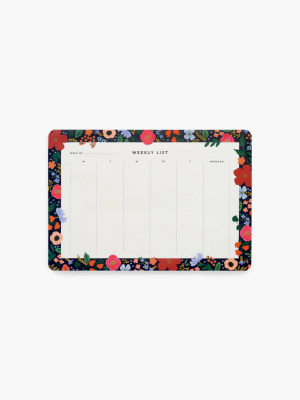 Rifle Paper Co Wild Rose Weekly Desk Pad