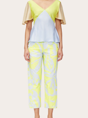 Presley Cotton Printed Gabardine Pants