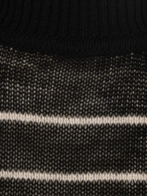 Rick Owens Contrast Stripe High Neck Knit Top