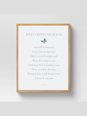 11" X 14" Jolly Old St. Nick Framed Wall Canvas Natural White - Threshold™