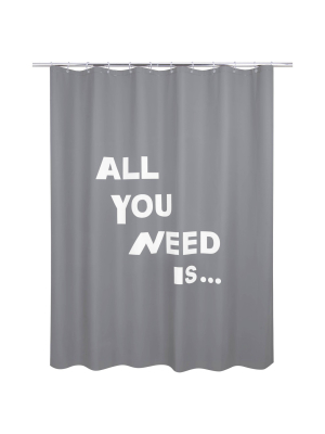 Glow In The Dark Love Peva Shower Curtain Dark Gray - Allure Home Creations