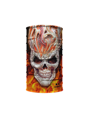 Baseball Fire Skull Kids Neck Gaiter