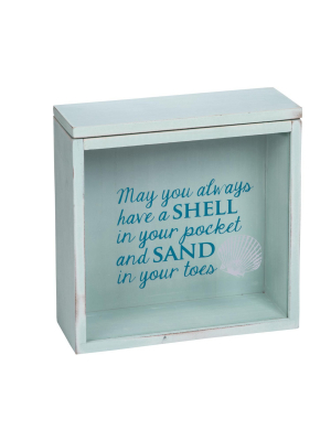 Shells And Sand Wooden Shadow Box - Foreside Home & Garden