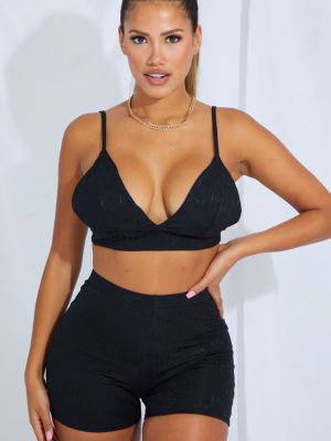 Prettylittlething Shape Black Printed Bralet