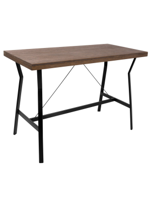 Wishbone Industrial Counter Table Walnut Black - Lumisource