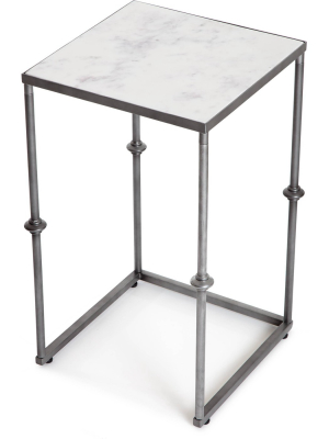 Berlin Solid Marble Side Table White - Finch