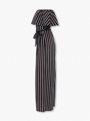 Striped Off-the-shoulder Jumpsuit