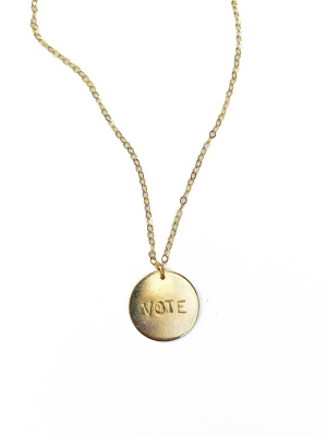 "vote" Disk Necklace