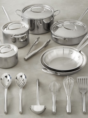 Williams Sonoma Signature Thermo-clad™ Stainless-steel 10-piece Cookware And 8-piece Tools Set