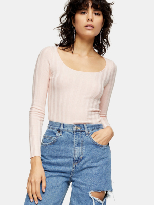 Pink Scoop Knitted Top