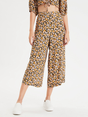 Ae High-waisted Floral Wide Leg Pant