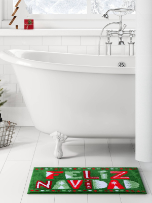 17"x24" Feliz Navidad Bath Rug Green - Wondershop™