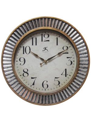 16" Round Wall Clock Gold - Infinity Instruments