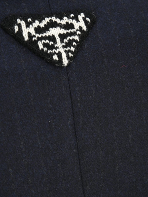 Prada Logo Embroidered Single-breasted Blazer