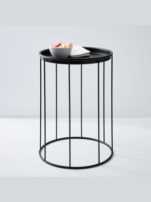 Amigo Modern Column Side Table & Tray