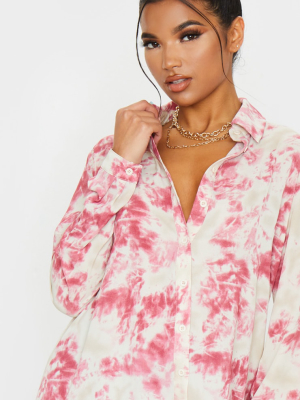 Fuschia Oversized Tie Dye Shirt