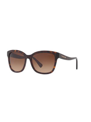 Coach Hc8219 512013 Female Square Lifestyle Sunglasses Tortoise