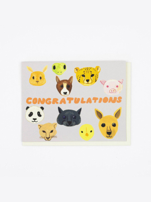 Baby Animal Congrats Card