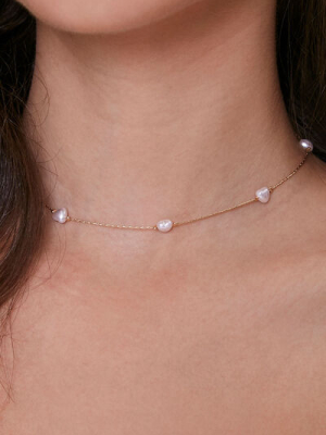 Faux Pearl Chain Necklace