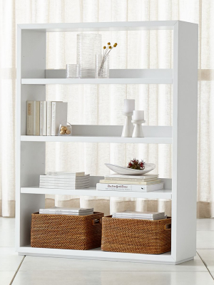 Aspect White Modular Open Double Bookcase