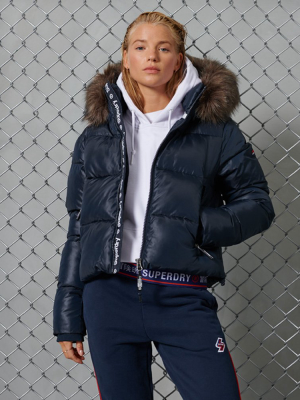 Sport Puffer Borg Crop Jacket