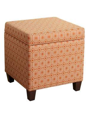 Sunshine Storage Cube Ottoman - Orange - Homepop