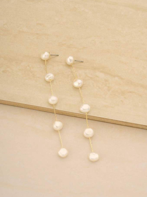 Dripping Pearl Delicate Drop Earrings