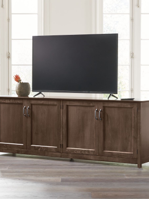 Ainsworth Cocoa 85" Media Console With Glass/wood Doors