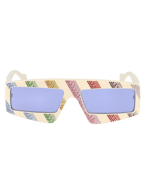 Gucci Eyewear Embellished Rectangular Framed Sunglasses