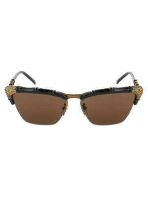 Gucci Eyewear Bamboo Effect Cat Eye Sunglasses