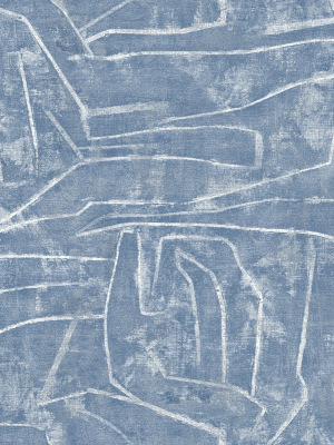 Urban Chalk Peel & Stick Wallpaper In Blue From The Risky Business Iii Collection By York Wallcoverings