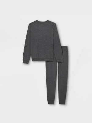 Men's Long Sleeve Elevated Pajama Set - Goodfellow & Co™ Charcoal Heather
