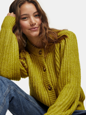 Green Crew Knitted Cardigan