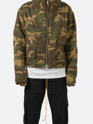 Cropped Puffer Jacket - Camo