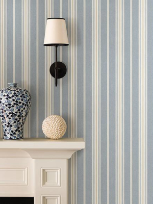 Cooper Denim Cabin Stripe Wallpaper From The Seaside Living Collection By Brewster Home Fashions