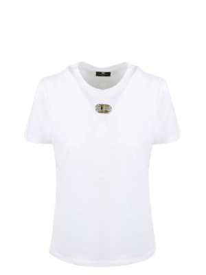 Elisabetta Franchi Logo Plaque T-shirt