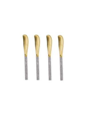 Blue Pheasant Harrison Silver Faux Bois/polished Gold Spreaders