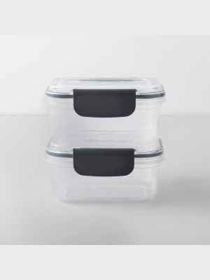 Rectangular Plastic Food Storage Container 2 Cup 2pk - Made By Design™