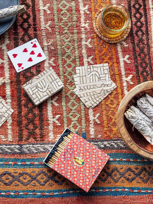 Ecru Maze Kuba Cloth - Playing Cards