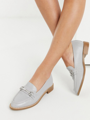 Asos Design Mabel Snaffle Loafers In Gray