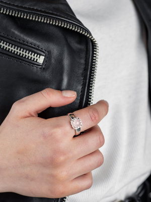 Baby Claw Ring Silver Rose Quartz