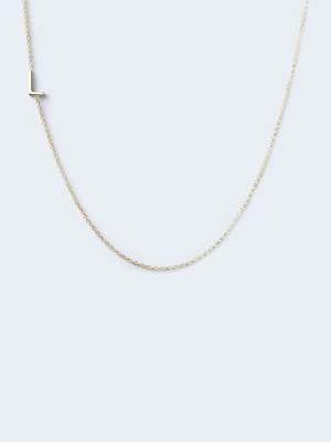 "l" Alphabet Letter Necklace In Yellow Gold