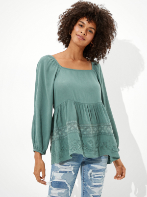 Ae Square Neck Tunic Top