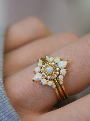 Opal & Diamond Parisian Blossom Ring