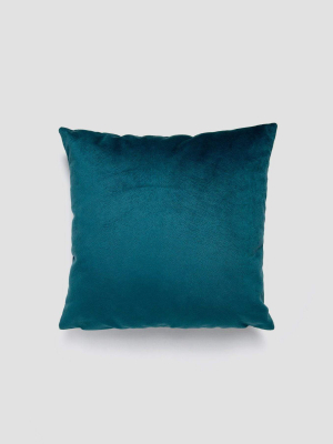 Pisa Velvet Cushion 43x43cm In Peacock Blue