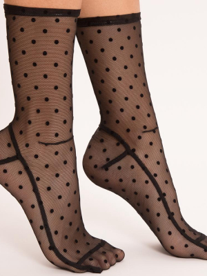 Darner Velvet Dots Mesh Socks