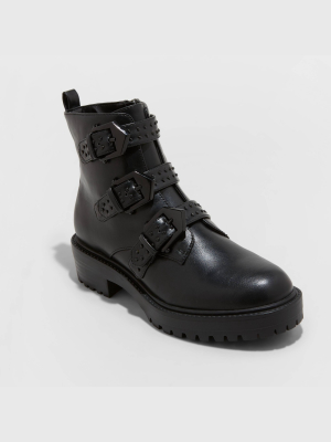 Women's Calypso Buckle Boots - A New Day™ Black