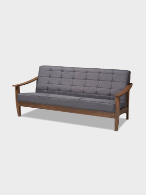 Larsen Wood Sofa Gray - Baxton Studio